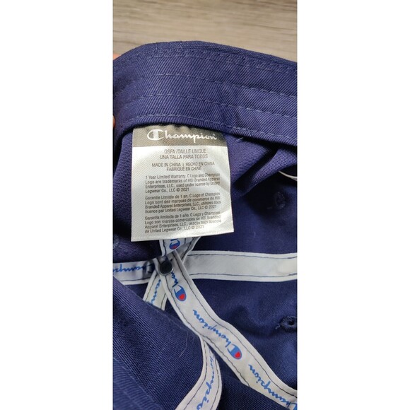 Champion Logo Hat Cap Strap Back Baseball Dad Cap Navy Blue Be Your Own Champion - Picture 9 of 9